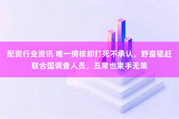 配资行业资讯 唯一拥核却打死不承认，野蛮驱赶联合国调查人员，五常也束手无策